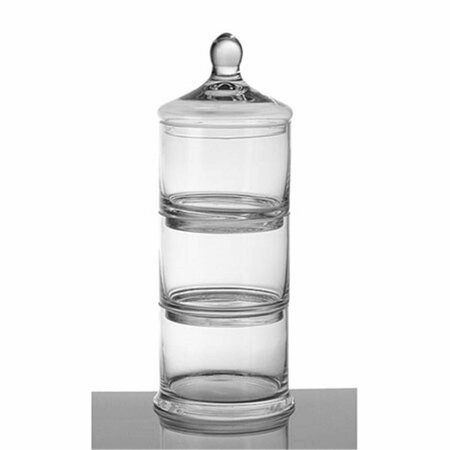 DIAMOND STAR 17 x 6.5 in. 3 Storage Bowl Tower with Lid, Clear 62038